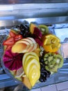 Creatively sliced fruits