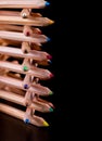 Creatively stacked color pencils Royalty Free Stock Photo
