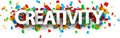 Creativity banner with colorful confetti.