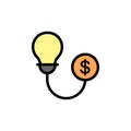 Creativity, bulb, coin, dollar icon. Simple color with outline vector elements of innovations icons for ui and ux, website or