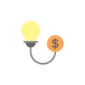 Creativity, bulb, coin, dollar icon. Simple color vector elements of innovations icons for ui and ux, website or mobile