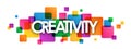 CREATIVITY colorful overlapping squares banner Royalty Free Stock Photo