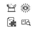 Creativity concept, Artificial intelligence and Strategy icons. Search book sign. Vector Royalty Free Stock Photo