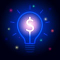 Creativity concept business ideas. finance in the light bulb as a metaphor for ideas, ideas for the money Royalty Free Stock Photo