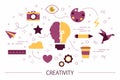 Creativity concept illustration. Idea of creative thinking Royalty Free Stock Photo