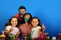 Creativity and family concept. Parents and children Royalty Free Stock Photo