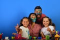 Creativity and family concept. Parents and children Royalty Free Stock Photo