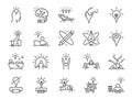 Creativity icon set. Included icons as Inspiration, idea, brain, innovation, imagination and more. Royalty Free Stock Photo