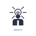 creativity icon on white background. Simple element illustration from strategy concept Royalty Free Stock Photo