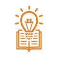 Creativity, idea, creative, knowledge, book icon. Orange vector design