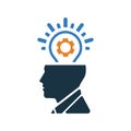 Creativity, idea, user icon. Simple vector sketch