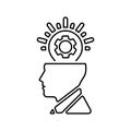 Creativity, idea, user outline icon. Line vector design