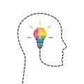Creativity and innovation concept with lightbulb made of puzzle Royalty Free Stock Photo