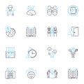 Creativity and innovation linear icons set. Imagination, Ingenuity, Originality, Vision, Artistry, Brainstorming Royalty Free Stock Photo