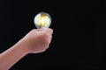 Concept of new idea and innovation with light bulbs. Royalty Free Stock Photo