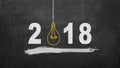 2018 creativity inspiration concepts with lightbulb on blackboard. Business ideas Royalty Free Stock Photo