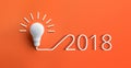 2018 creativity inspiration concepts with lightbulb