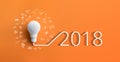 2018 creativity inspiration concepts with lightbulb