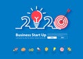 2020 creativity inspiration goal idea concepts with creative design, Business start up plan