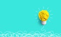 Creativity inspiration,ideas concepts with lightbulb from paper Royalty Free Stock Photo