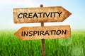 Creativity and inspiration signs