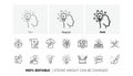 Creativity line icons. Creative designer, Idea and Inspiration. Linear icon set. Line icons. Vector Royalty Free Stock Photo