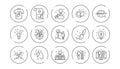 Creativity line icons. Creative designer, Idea and Inspiration. Linear icon set. Vector Royalty Free Stock Photo