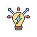 Color illustration icon for Creativity Mode, mindset and mentality