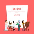 Creativity poster with artists painting