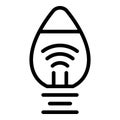 Creativity smart lightbulb icon, outline style