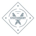 Creativity stationery logo, simple gray style