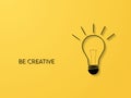 Creativity symbol with line art lightbulb with 3d shadows vector concept. Business symbol for idea, innovation