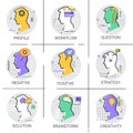 Creativity Think New Idea Brainstorm Creative Process Business Workflow Approve Icon Set