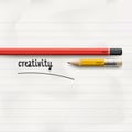 Creativity tutoring and coaching education symbol, big and small pencil