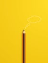 Creativity vector concept with pencil and 3d cloud as symbol of brainstorming, thinking, new ideas, inspiration.