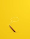 Creativity vector concept with realistic pencil and cloud. Symbol of innovation, creative thinking, brainstorming. Royalty Free Stock Photo