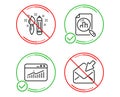 Creativity, Website statistics and Analytics graph icons set. Open mail sign. Vector