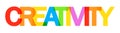 Creativity word banner multicolor, vector illustration