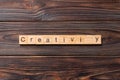 creativity word written on wood block. creativity text on cement table for your desing, concept Royalty Free Stock Photo