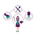 Creator archetype flat concept vector illustration