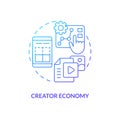 Creator economy blue gradient concept icon