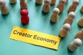 Creator economy with figurines. Independent monetization. Royalty Free Stock Photo