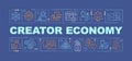 Creator economy word concepts dark blue banner