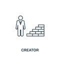 Creator outline icon. Thin line element from crowdfunding icons collection. UI and UX. Pixel perfect creator icon for