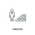 Creator outline icon. Thin line element from crowdfunding icons collection. UI and UX. Pixel perfect creator icon for Royalty Free Stock Photo