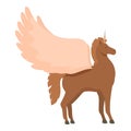 Creature airborn icon cartoon vector. Pegasus unicorn Royalty Free Stock Photo