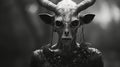 Eerie Black And White Demon Image With Intricate Details Royalty Free Stock Photo