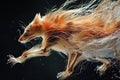 A creature seamlessly transforms from one form to another with fur and bones