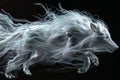 A creature seamlessly transforms from one form to another with fur and bones