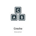 Creche vector icon on white background. Flat vector creche icon symbol sign from modern education collection for mobile concept